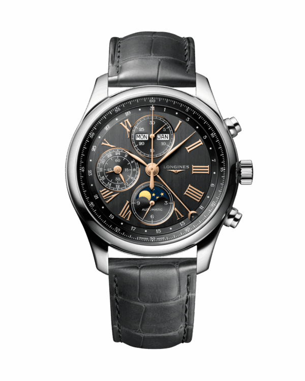 Longines Master Collection Chronograph Moonphase 42mm noir cuir