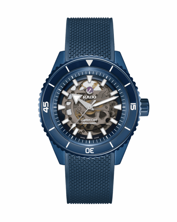 Captain Cook High-Tech Ceramic Skeleton – bracelet caoutchouc Bleu