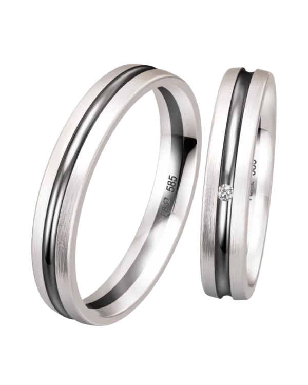 Alliance Breuning Black And White or blanc et gris diamant 4 mm